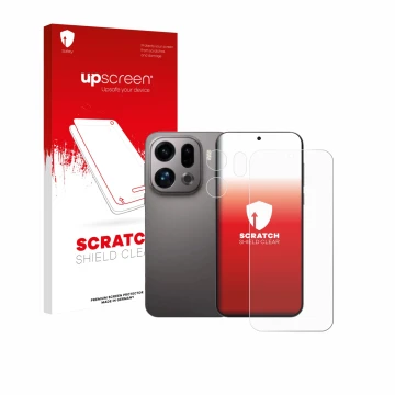 Front side of a product packaging with the brand logo upscreen. Next to it is the device Oppo Find X9 (Front+Camera) shown wit