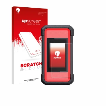 Front side of a product packaging with the brand logo upscreen. Next to it is the device Launch X431 SmartLink C V2.0 shown wi