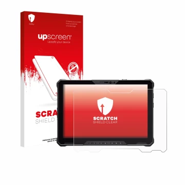 Front side of a product packaging with the brand logo upscreen. Next to it is the device Dell Pro Rugged 12 RA02260 shown with