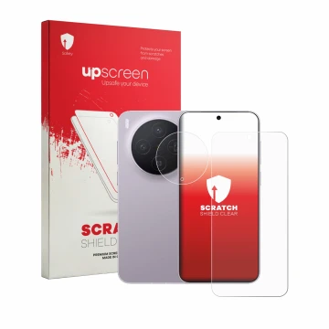 Front side of a product packaging with the brand logo upscreen. Next to it is the device Vivo X300 (Front+Camera) shown with t