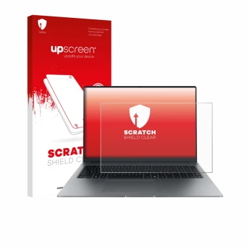 Front side of a product packaging with the brand logo upscreen. Next to it is the device Honor MagicBook X16 Plus 2025 shown w