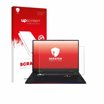 Front side of a product packaging with the brand logo upscreen. Next to it is the device MSI Raider A18 HX shown with the corr