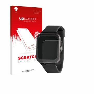 Front side of a product packaging with the brand logo upscreen. Next to it is the device Sector Smartwatch S-08 shown with the