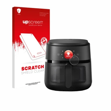 Front side of a product packaging with the brand logo upscreen. Next to it is the device Philips Airfryer 2000 Gen 2 6,2L show
