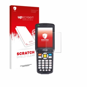 Front side of a product packaging with the brand logo upscreen. Next to it is the device Unitech HT510 shown with the correspo