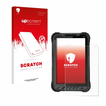 Front side of a product packaging with the brand logo upscreen. Next to it is the device Unitech TB85 shown with the correspon