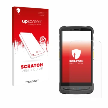 Front side of a product packaging with the brand logo upscreen. Next to it is the device Newland MT9055 Orca III shown with th