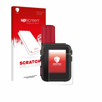 Front side of a product packaging with the brand logo upscreen. Next to it is the device Garmin inReach Mini 3 Plus shown with