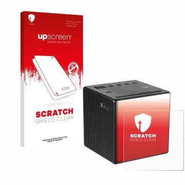 Front side of a product packaging with the brand logo upscreen. Next to it is the device Sony ICF-C1 shown with the correspond