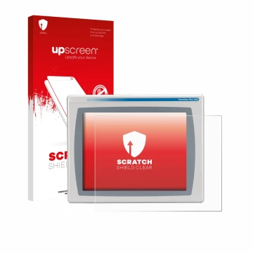 Front side of a product packaging with the brand logo upscreen. Next to it is the device Allen Bradly HMI AB 2711P-RDT15C show
