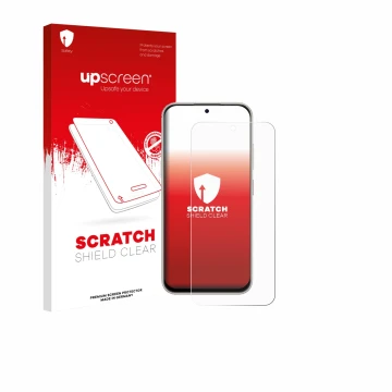 Front side of a product packaging with the brand logo upscreen. Next to it is the device Nubia V80 Pro shown with the correspo