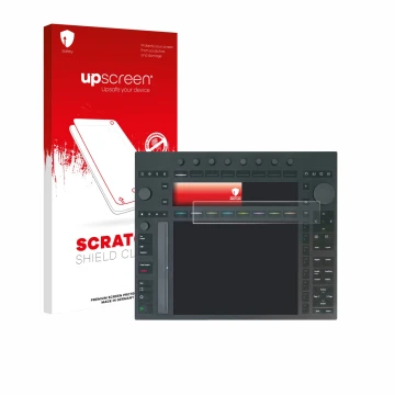 Front side of a product packaging with the brand logo upscreen. Next to it is the device Ableton Push 3 shown with the corresp