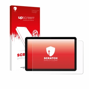 Front side of a product packaging with the brand logo upscreen. Next to it is the device Doogee Tab G5 shown with the correspo