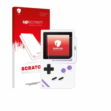 Front side of a product packaging with the brand logo upscreen. Next to it is the device Modretro Chromatic shown with the cor