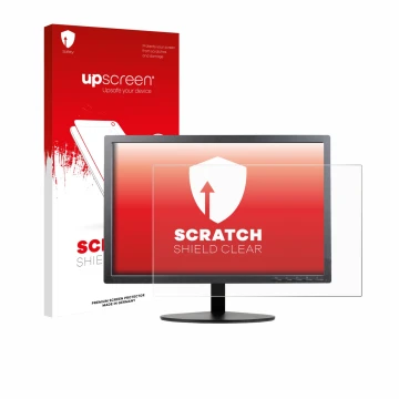 Front side of a product packaging with the brand logo upscreen. Next to it is the device Lenovo ThinkVision T2054p shown with 