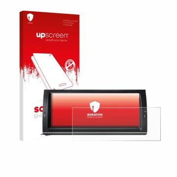 Front side of a product packaging with the brand logo upscreen. Next to it is the device Xtrons PX1453BLHGS 10.25