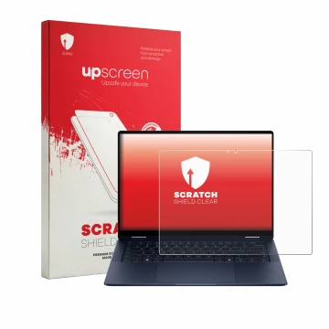 Front side of a product packaging with the brand logo upscreen. Next to it is the device HP EliteBook X Flip G2i 14