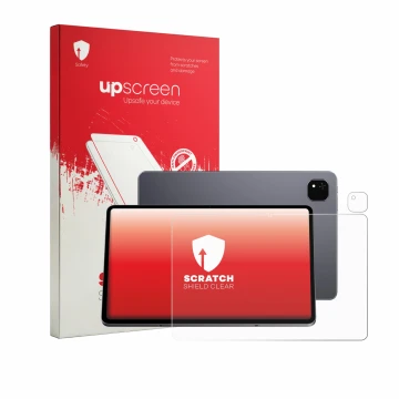 Front side of a product packaging with the brand logo upscreen. Next to it is the device Alldocube iPlay 70 Pad Pro (Front+Cam