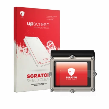 Front side of a product packaging with the brand logo upscreen. Next to it is the device Shearwater Petrel 3 dive computer sho