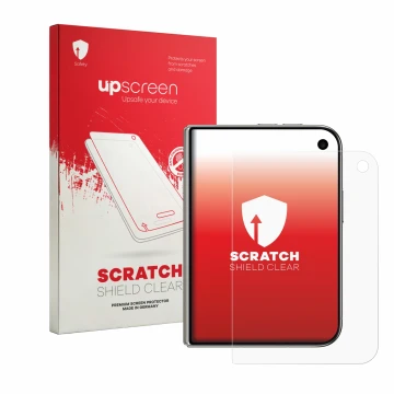 Front side of a product packaging with the brand logo upscreen. Next to it is the device Apple iPhone Duo shown with the corre