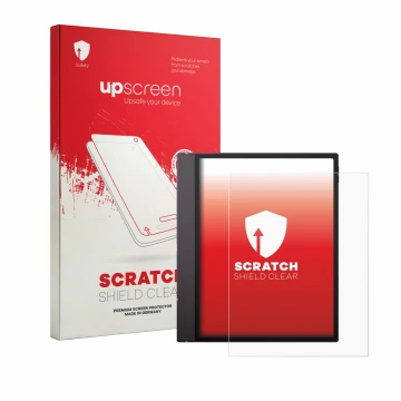 Front side of a product packaging with the brand logo upscreen. Next to it is the device Boox Note Air 6 C shown with the corr