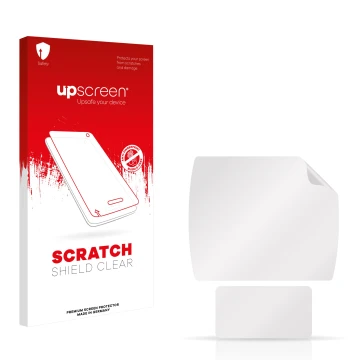 Front side of a product packaging with the brand logo upscreen. Next to it is the corresponding screen protector.