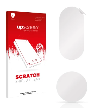 Front side of a product packaging with the brand logo upscreen. Next to it is the corresponding screen protector.