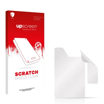 Front side of a product packaging with the brand logo upscreen. Next to it is the corresponding screen protector.