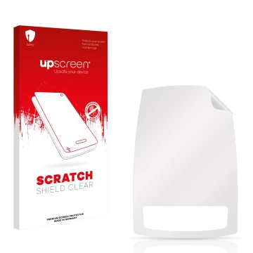 Front side of a product packaging with the brand logo upscreen. Next to it is the corresponding screen protector.