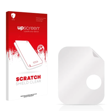 Front side of a product packaging with the brand logo upscreen. Next to it is the corresponding screen protector.