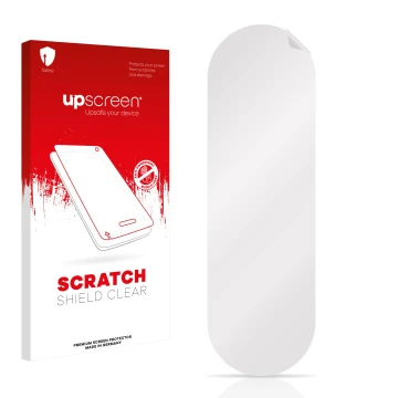 Front side of a product packaging with the brand logo upscreen. Next to it is the corresponding screen protector.