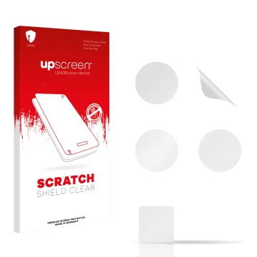 Front side of a product packaging with the brand logo upscreen. Next to it is the corresponding screen protector.