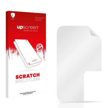 Front side of a product packaging with the brand logo upscreen. Next to it is the corresponding screen protector.