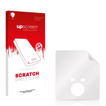 Front side of a product packaging with the brand logo upscreen. Next to it is the corresponding screen protector.