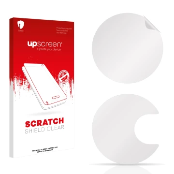 Front side of a product packaging with the brand logo upscreen. Next to it is the corresponding screen protector.