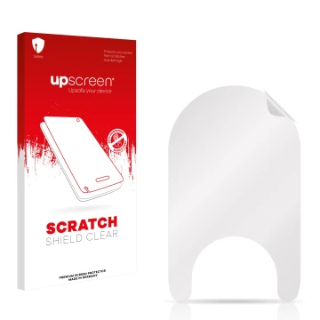Front side of a product packaging with the brand logo upscreen. Next to it is the corresponding screen protector.