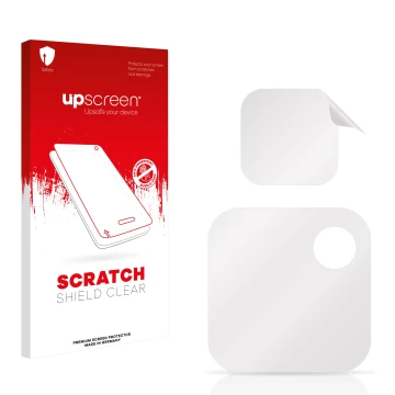 Front side of a product packaging with the brand logo upscreen. Next to it is the corresponding screen protector.
