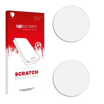 Front side of a product packaging with the brand logo upscreen. Next to it is the corresponding screen protector.