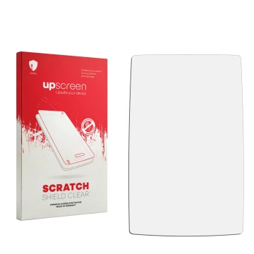 Front side of a product packaging with the brand logo upscreen. Next to it is the corresponding screen protector.