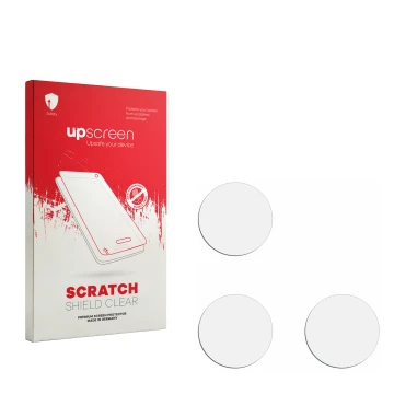 Front side of a product packaging with the brand logo upscreen. Next to it is the corresponding screen protector.