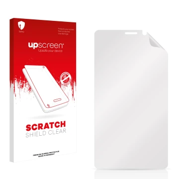 Front side of a product packaging with the brand logo upscreen. Next to it is the corresponding screen protector.