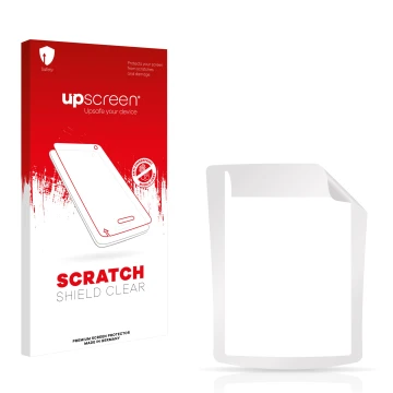 Front side of a product packaging with the brand logo upscreen. Next to it is the corresponding screen protector.