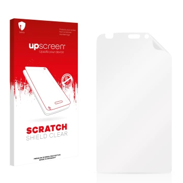 Front side of a product packaging with the brand logo upscreen. Next to it is the corresponding screen protector.