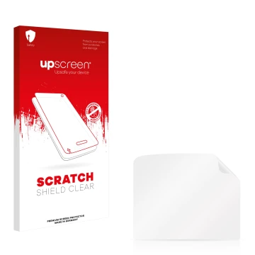 Front side of a product packaging with the brand logo upscreen. Next to it is the corresponding screen protector.