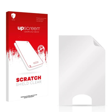 Front side of a product packaging with the brand logo upscreen. Next to it is the corresponding screen protector.