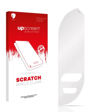 Front side of a product packaging with the brand logo upscreen. Next to it is the corresponding screen protector.