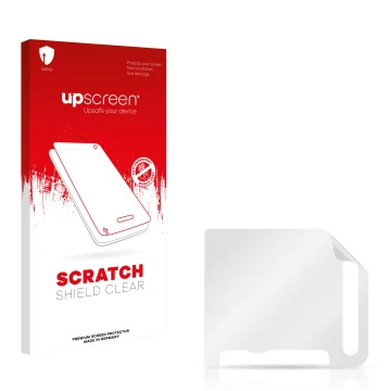 Front side of a product packaging with the brand logo upscreen. Next to it is the corresponding screen protector.
