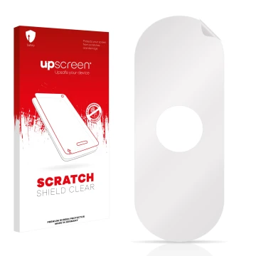 Front side of a product packaging with the brand logo upscreen. Next to it is the corresponding screen protector.