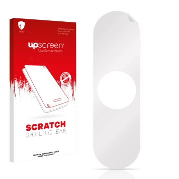 Front side of a product packaging with the brand logo upscreen. Next to it is the corresponding screen protector.
