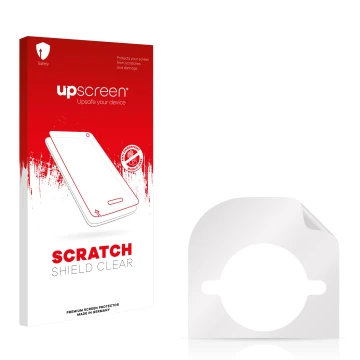 Front side of a product packaging with the brand logo upscreen. Next to it is the corresponding screen protector.